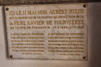 Plaque en mémoire d'Albert Rieux, en religion Père Xavier de Fourvières.