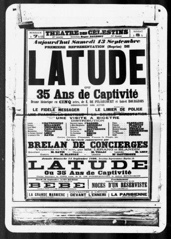 Latude ou trente-cinq ans de captivité : drame historique en cinq actes. Auteurs : E. de Pixerecourt et Anicet Bourgeois.