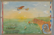 Avion de Louis Blériot traversant la Manche depuis les côtes françaises.