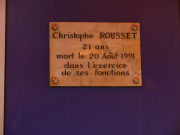 Centre d'échange de Perrache, plaque en mémoire de Christophe Rousset.