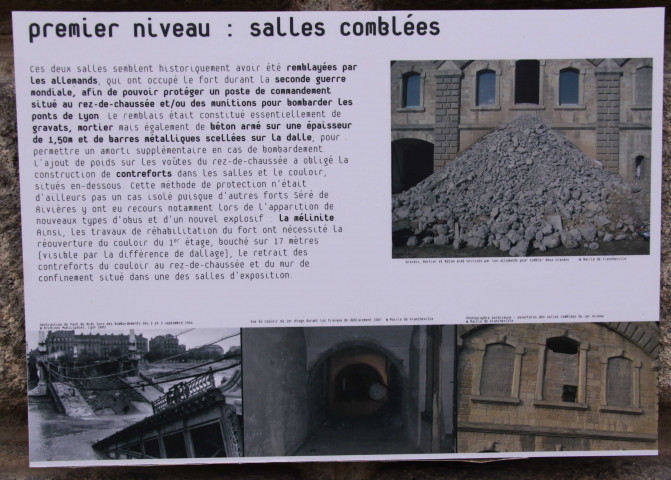 Fort du Bruissin, plan et plaques.