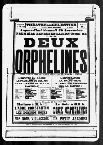 Deux orphelines (Les) : grand drame en cinq actes et huit tableaux. Auteurs : Dennery et Cormon.