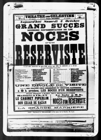 Noces d'un réserviste (Les) : vaudeville nouveau en quatre actes. Auteurs : H. Chivot et A. Duru.