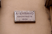 Plaque de l'architecte Eyraud.