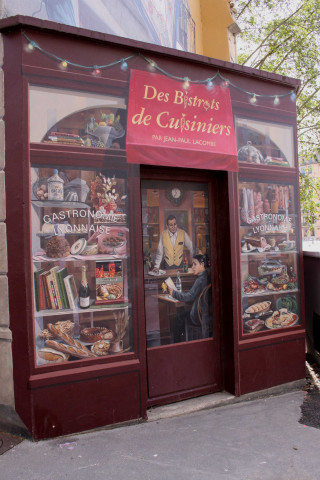 La Fresque des Lyonnais, la gastronomie, détail de la fresque.