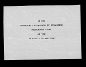 Passeports : visas An VIII (29 avril-16 août 1800).