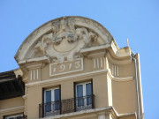 46 Rue Juliette-Récamier, vers la place Brosset, détail de façade d'immeuble.