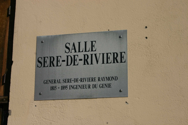 Caserne Sergent-Blandan, plaque de la salle Séré-de-Rivière.