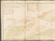 Plan géométral du lict du Rhône et des isle qu'il comprend depuis le Chateau de la Pape jusques au domaine de la Tête d'Or levé à la fin du mois de novembre 1762.