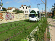 Ligne de tramway T3, au niveau du Parc Bazin.
