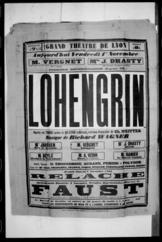 Lohengrin : opéra en trois actes et quatre tableaux. Compositeur : Richard Wagner. Traducteur : Charles Nuitter.