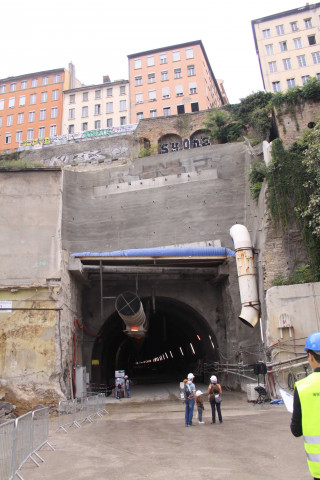 Chantier du deuxième tube du tunnel de la Croix-Rousse.