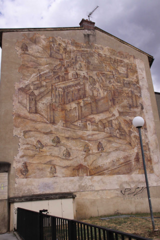 Mur peint vers la basilique de Saint-Just.