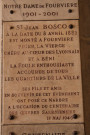 Plaque en mémoire de la bénédiction de Saint-Jean Bosco.