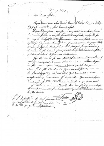 Lettre d'amour à son "aimable future" et annonce de son arrivée sur Lyon.