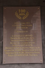 Plaque pour les 100 ans de la fondation.
