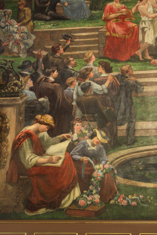 Hôtel-de-Ville, salle du Conseil, détail de la fresque.