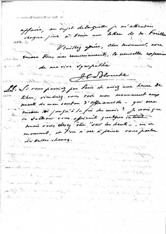 Lettre adressée à Edouard Herriot : recommandation pour Paul Bornet, graveur sur bois, et pour une liste d'artistes qui ont réalisé un album ; réclamation pour ses tableaux "hospitalisés au Musée de Lyon".