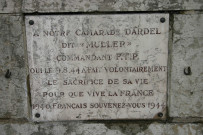 Pont Clémenceau, plaque en mémoire de Dardel dit "Muller".