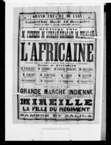 Africaine (L') : grand opéra en cinq actes et six tableaux. Compositeur : Giacomo Meyerbeer. Auteur du livret : Eugène Scribe.