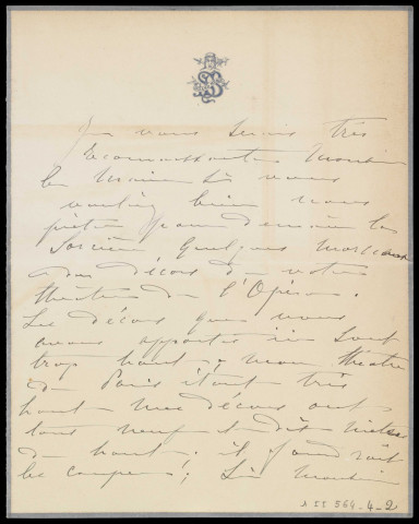 Dossier au nom de Sarah Bernhardt.