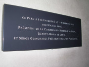 Parking Lyon Parc-Auto Bourse, plaque inaugurale.