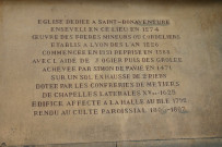 Eglise Saint-Bonaventure, plaque commémorative.