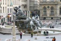 Vue de la fontaine Bartholdi depuis l'immeuble de la galerie des Terreaux.