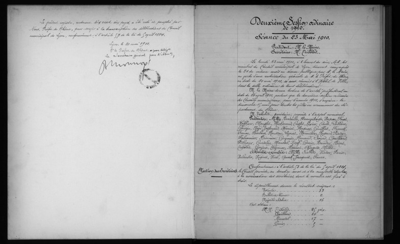 Séances du 23 mai 1910 au 24 avril 1911.