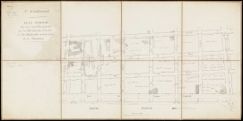 Plan général des rues nouvelles projetées par la ville dans les terrains de Bechevelin et la Lône de la Vitriolerie.