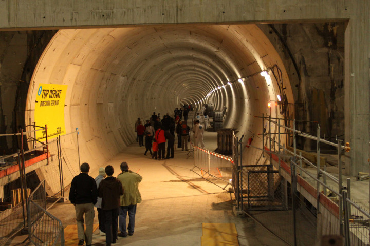 Chantier du tunnel du métro Lyon-Oullins, prolongement de la ligne B, visite du 8 octobre 2011.