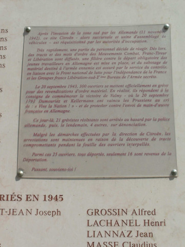 Plaque commémorative.