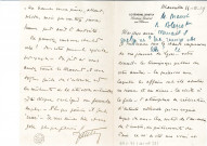 Suite à sa visite à Lyon, demande au maire dont il admire l'équipe, d'un renfort énergique pour seconder M. Malet, directeur de la colonisation et de l'agriculture au Maroc.