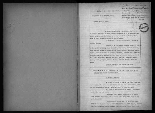 Séances du 16 mai 1927 au 26 mars 1928.