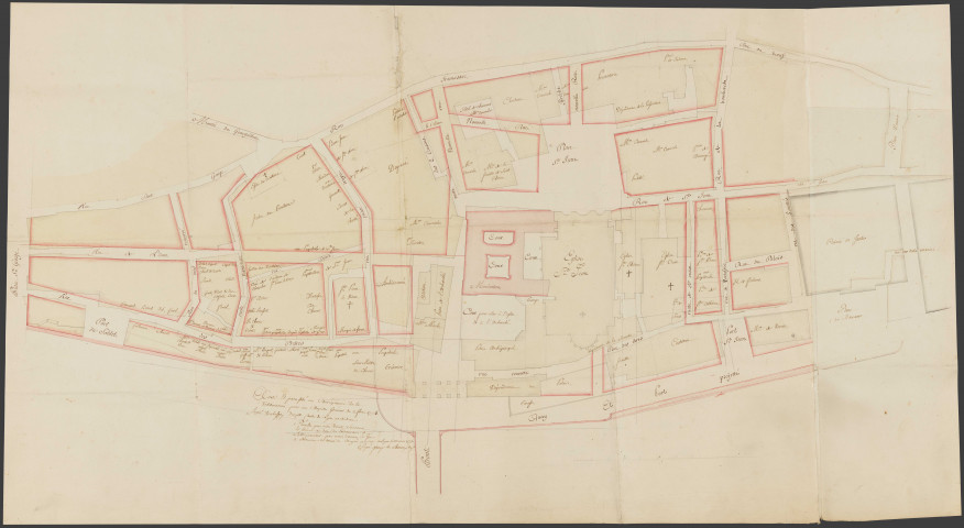 Plan général d'alignement de la juridiction du chapitre de MM les Comtes de Lyon, et des nouvelles rues projettées.
