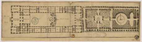 Plan de l'Hôtel de ville et de ses jardins.
