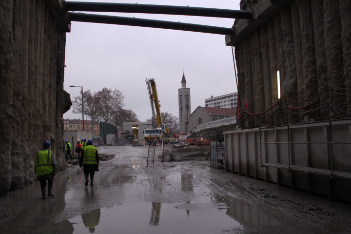 Construction du 2ème tube, côté Vaise, 25/01/2012.