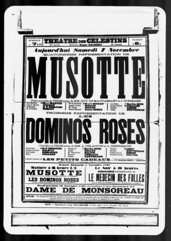Musotte : pièce nouvelle en trois actes. Auteurs : Guy de Maupassant et Jacques Normand.