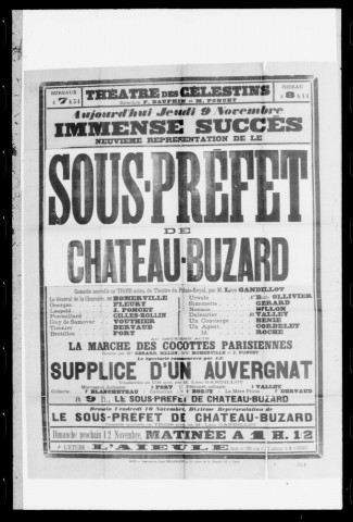 Sous-préfet de Château-Buzard (Le) : comédie nouvelle en trois actes. Auteur : Léon Gandillot.