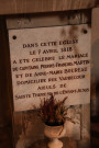 Plaque commémorative du mariage du capitaine Pierre-François Martin et de Anne-Marie Bourreau.