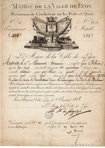Dossier intitulé "Permission de crocheteur".