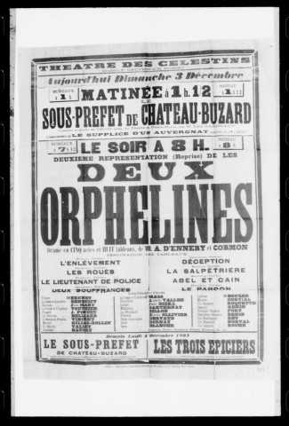 Deux orphelines (Les) : drame en cinq actes et huit tableaux. Auteurs : Dennery et Cormon.