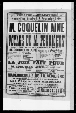 Joie fait peur (La) : comédie en un acte. Représentation Coquelin aîné. Auteur : Emile de Girardin.