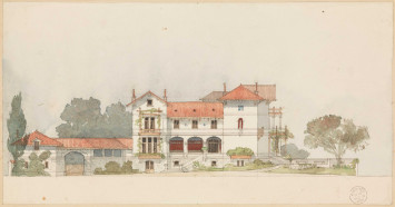Villa Letourneur, projet de Gaspard André : dessin en couleurs (1881, cote 33II/282)