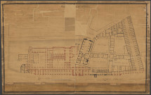 Plan du rez-de-chaussée de l'hôpital général et Grand Hôtel-Dieu de la ville de Lyon.