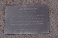 Sculpture "Le Chant des Canuts", plaque.