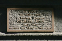 53 quai Pierre-Scize, plaque en mémoire de Charles Ludin (peintre).