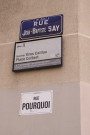 Rue Jean-Baptiste-Say rebaptisée rue Pourquoi.