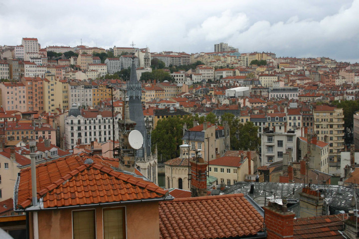 Vue sur les toits de Lyon prise depuis les Maristes.