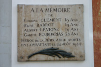 172 cours Lafayette, plaque commémorative.